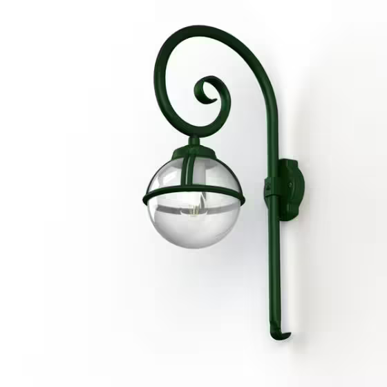Boreal Model 2 Smoked Glass Swan Neck Wall Bracket with Cast Aluminium