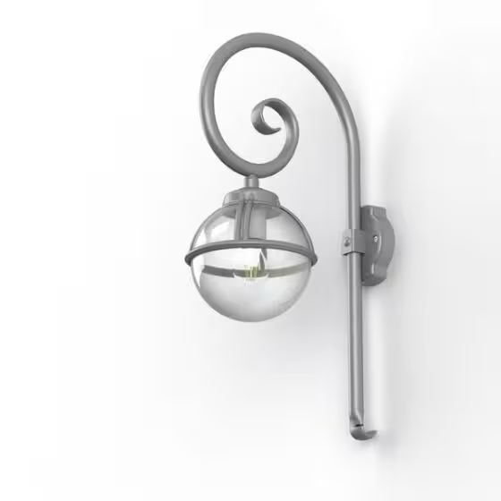 Boreal Model 2 Smoked Glass Swan Neck Wall Bracket with Cast Aluminium