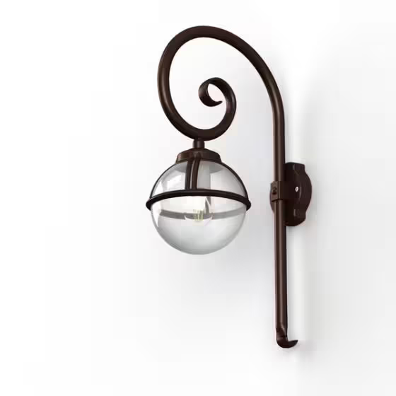 Boreal Model 2 Smoked Glass Swan Neck Wall Bracket with Cast Aluminium