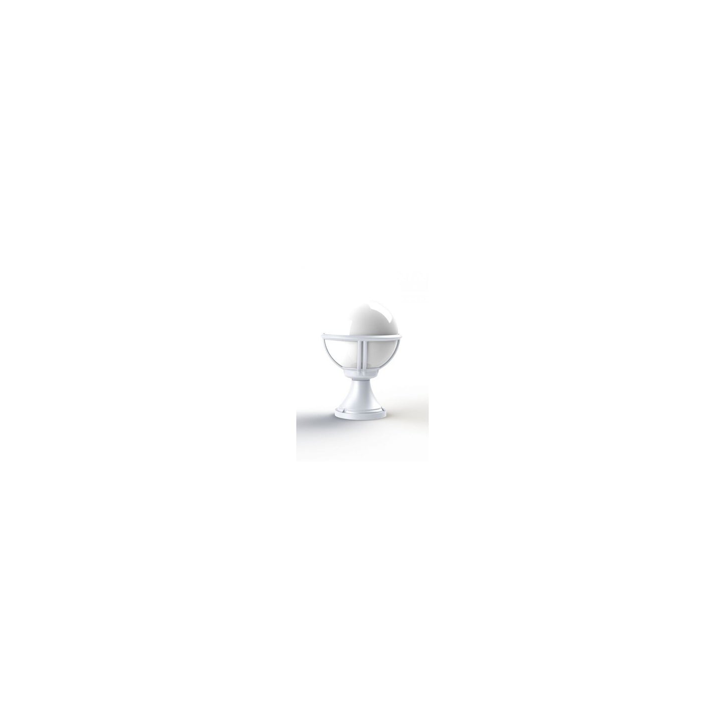Boreal Model 6 Opal Glass Bollard with Cast Aluminium