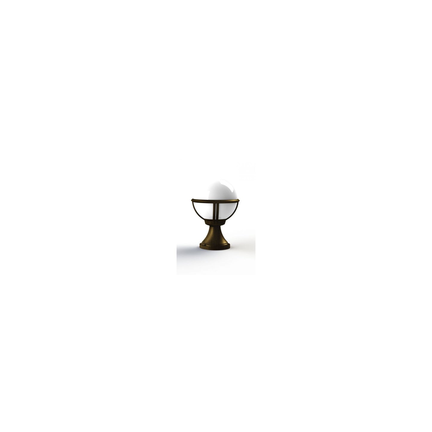 Boreal Model 6 Opal Glass Bollard with Cast Aluminium