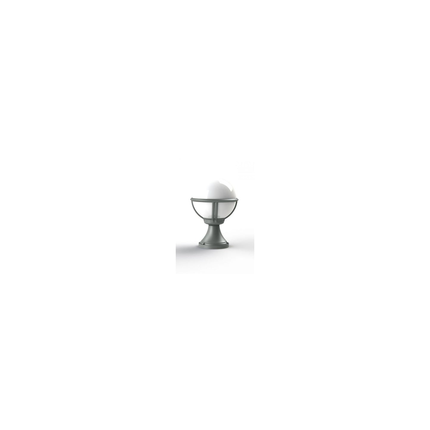 Boreal Model 6 Opal Glass Bollard with Cast Aluminium