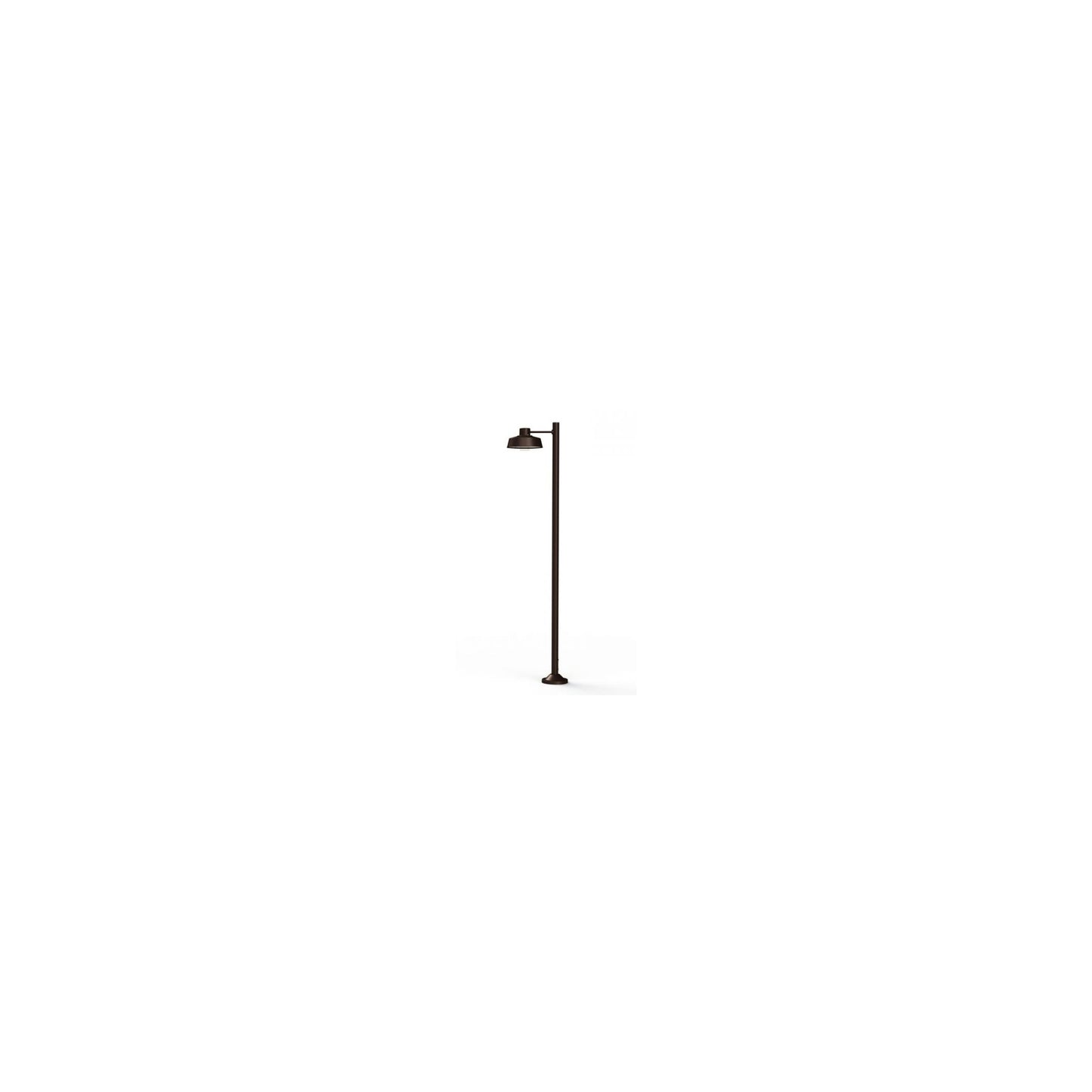 Faktory Model 5 Large Single Arm Clear Glass Lamp Post with Industrial Style Shade