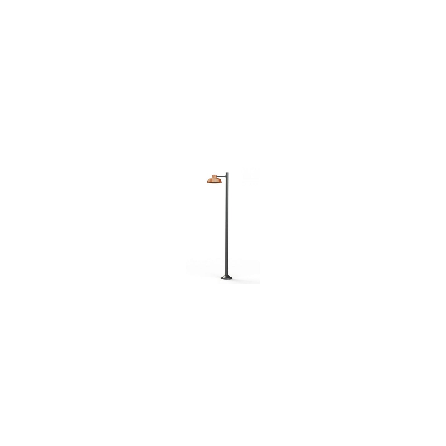 Faktory Model 5 Large Single Arm Clear Glass Lamp Post with Industrial Style Shade