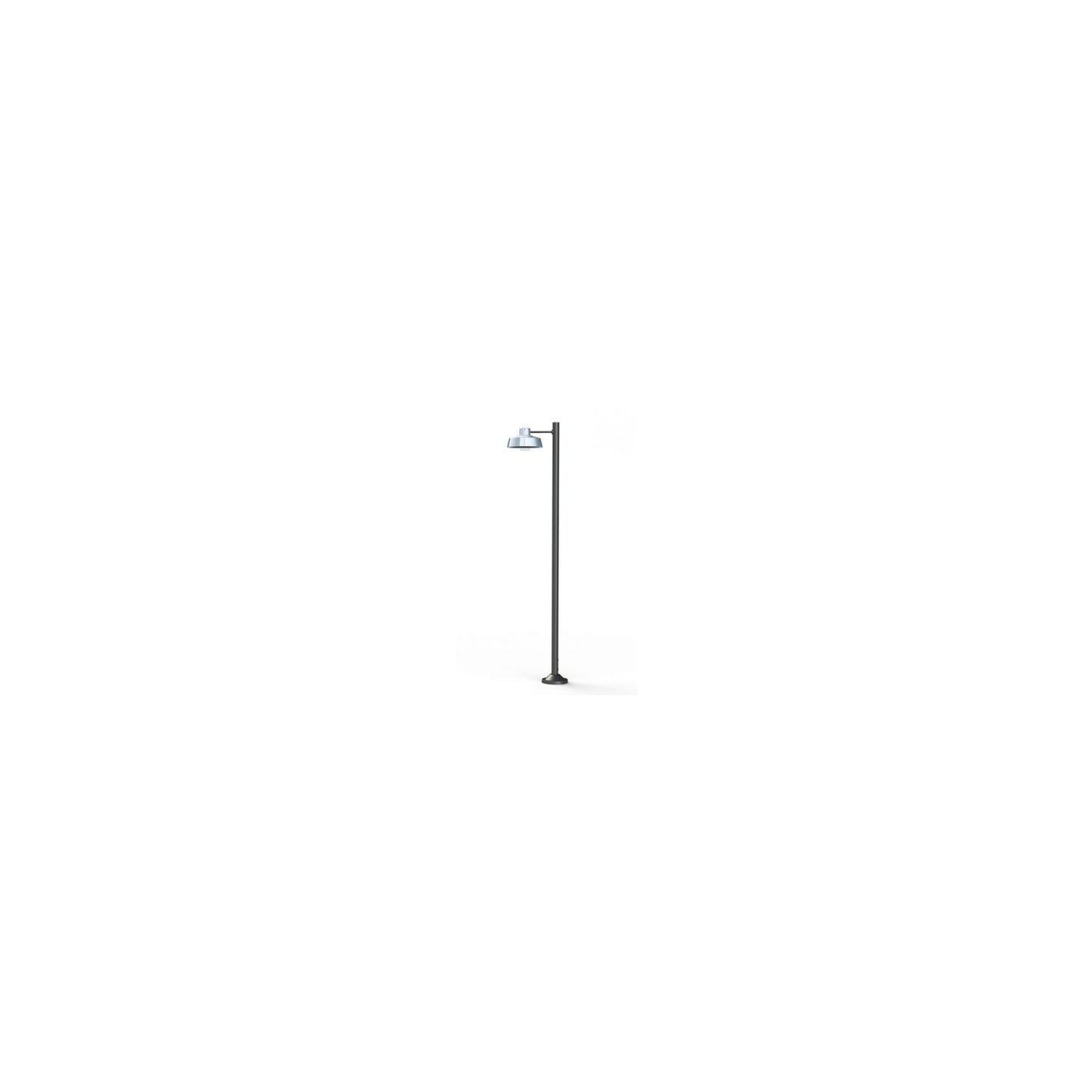 Faktory Model 5 Large Single Arm Clear Glass Lamp Post with Industrial Style Shade