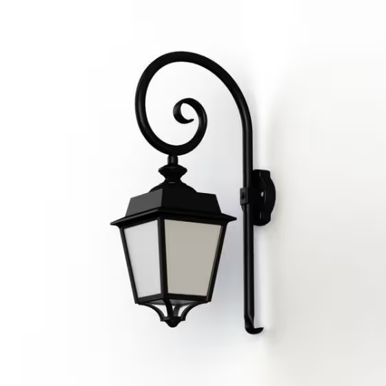 Place des Vosges 1 Evolution Model 5 Opal Glass Swan Neck Wall Bracket