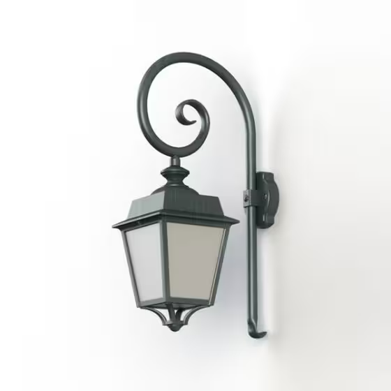 Place des Vosges 1 Evolution Model 5 Opal Glass Swan Neck Wall Bracket