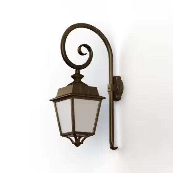 Place des Vosges 1 Evolution Model 5 Opal Glass Swan Neck Wall Bracket