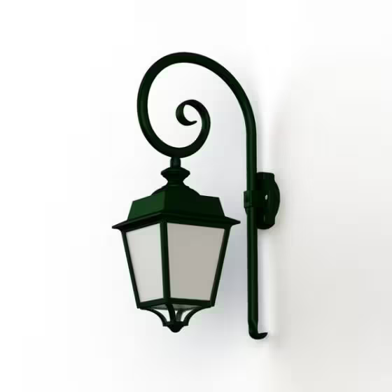 Place des Vosges 1 Evolution Model 5 Opal Glass Swan Neck Wall Bracket