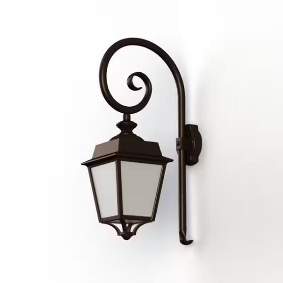 Place des Vosges 1 Evolution Model 5 Opal Glass Swan Neck Wall Bracket