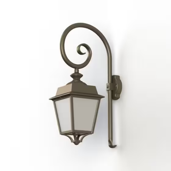 Place des Vosges 1 Evolution Model 5 Opal Glass Swan Neck Wall Bracket