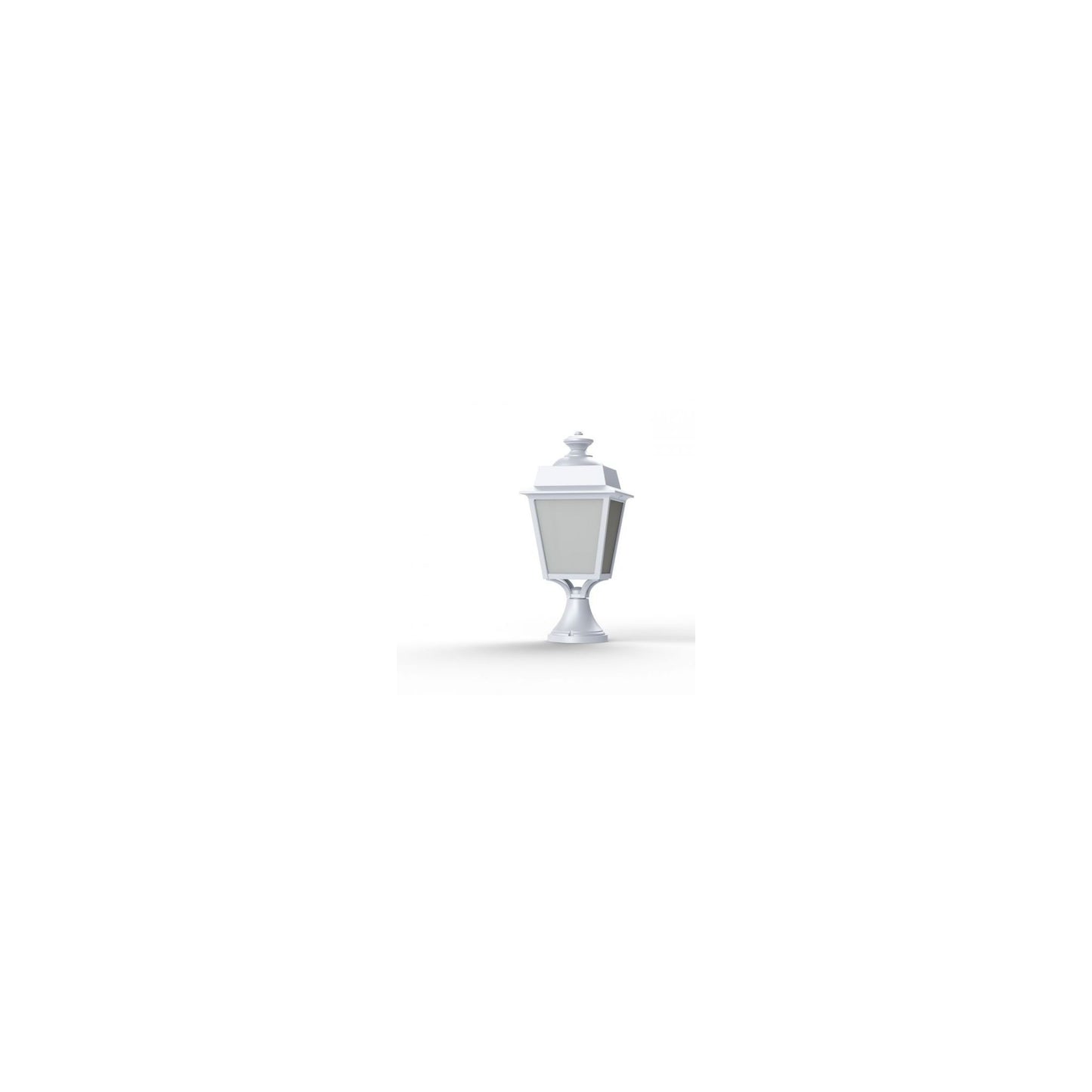 Place des Vosges 1 Evolution Small Opal Glass Pedestal with Four-Sided Lantern