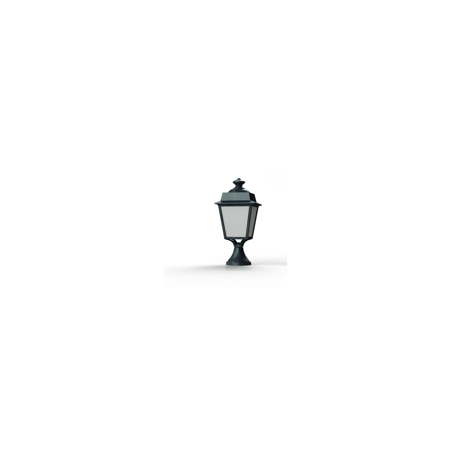 Place des Vosges 1 Evolution Small Opal Glass Pedestal with Four-Sided Lantern