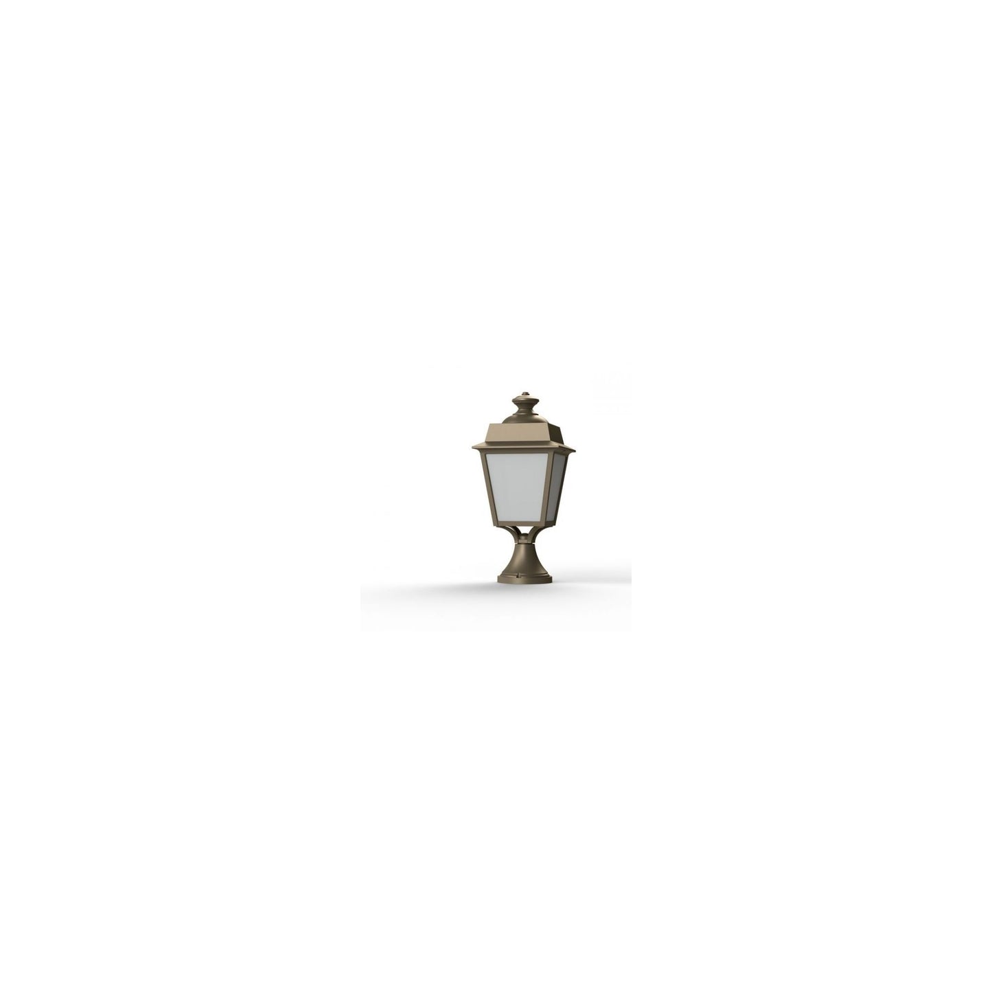 Place des Vosges 1 Evolution Small Opal Glass Pedestal with Four-Sided Lantern