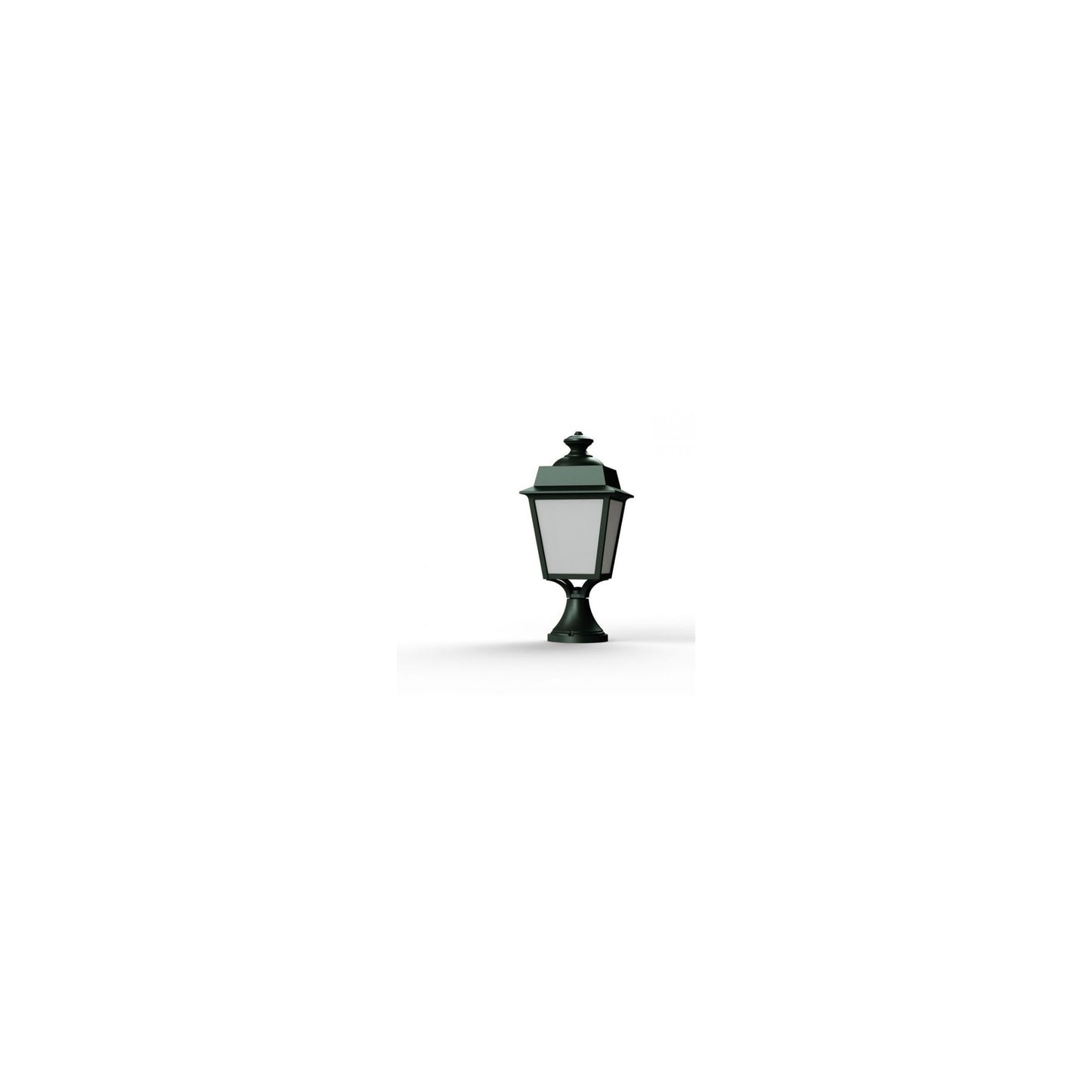 Place des Vosges 1 Evolution Small Opal Glass Pedestal with Four-Sided Lantern