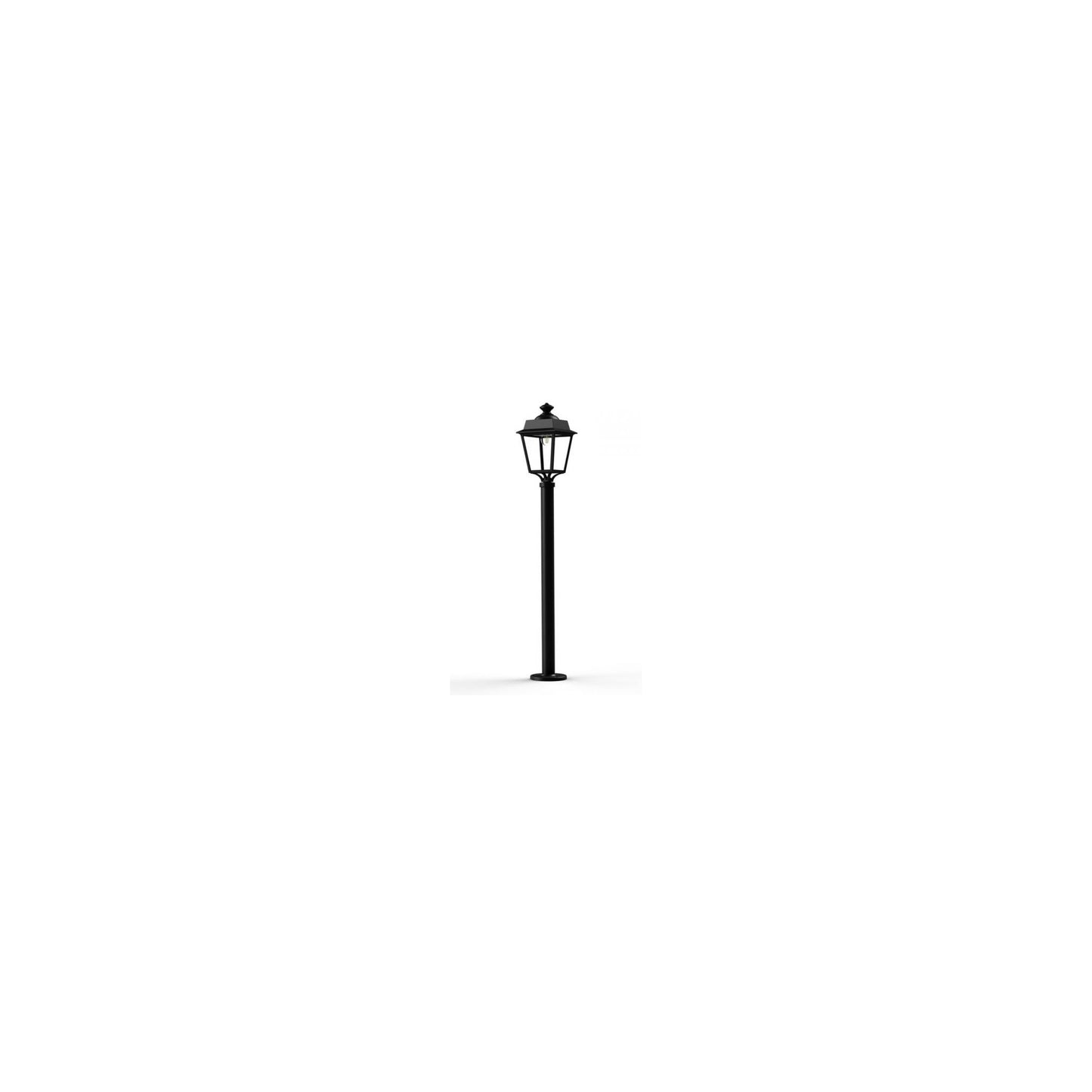 Place des Vosges 1 Evolution Clear Glass Lamp Post with Four-Sided Glass lantern