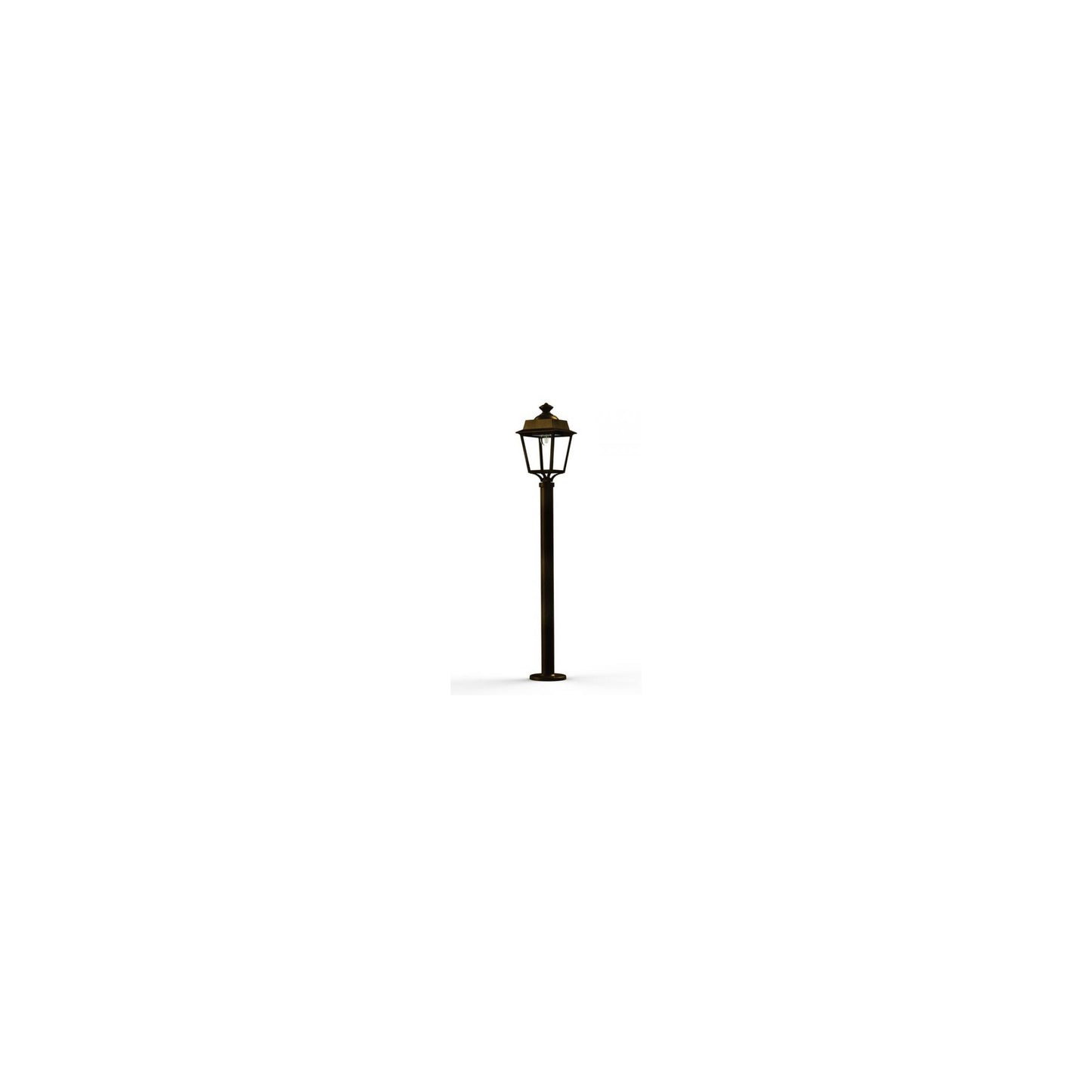 Place des Vosges 1 Evolution Clear Glass Lamp Post with Four-Sided Glass lantern