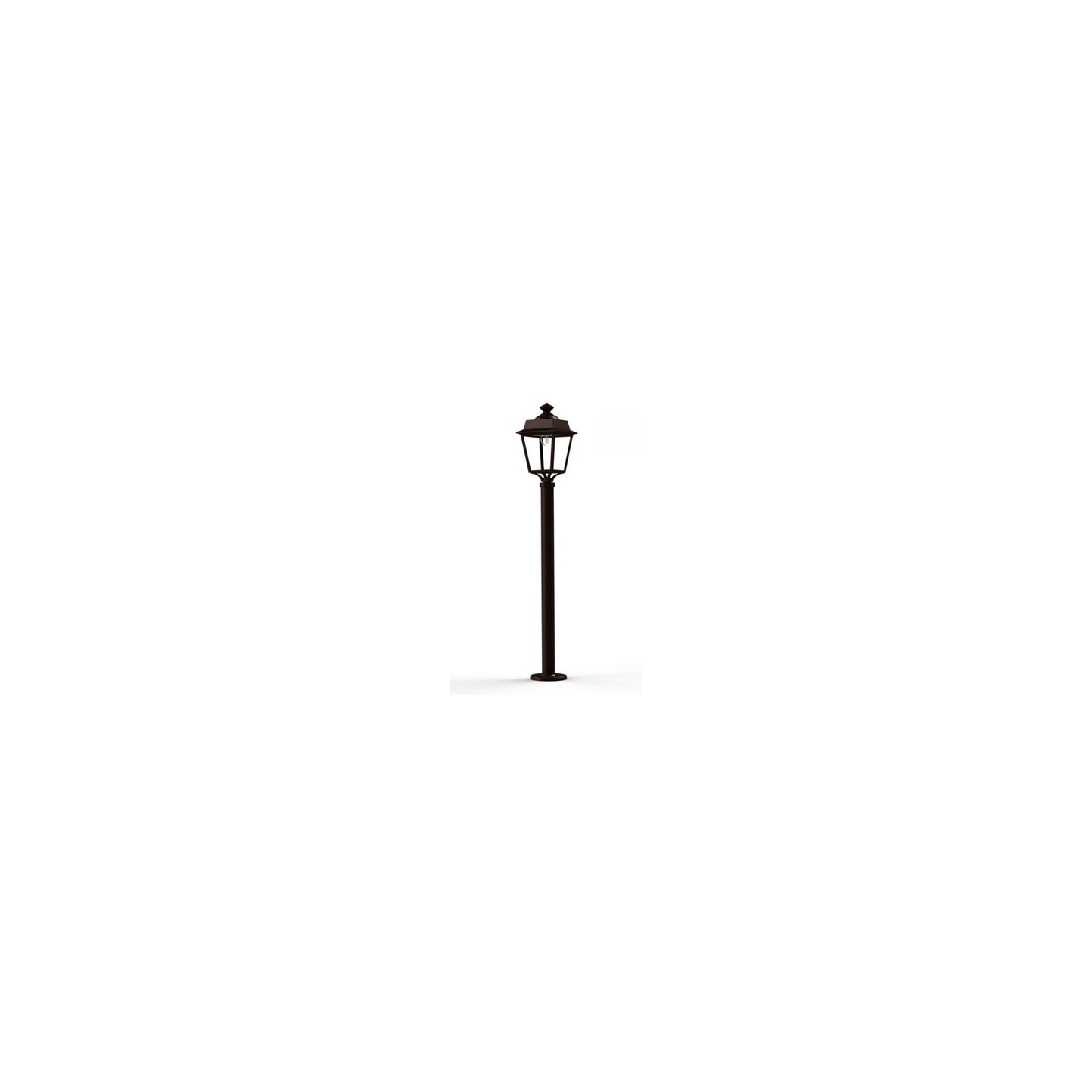 Place des Vosges 1 Evolution Clear Glass Lamp Post with Four-Sided Glass lantern