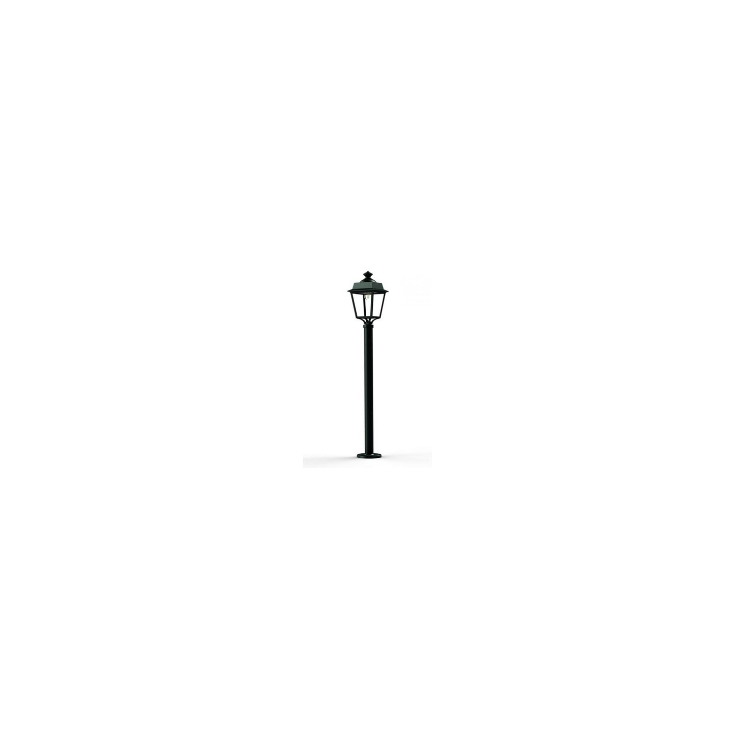 Place des Vosges 1 Evolution Clear Glass Lamp Post with Four-Sided Glass lantern