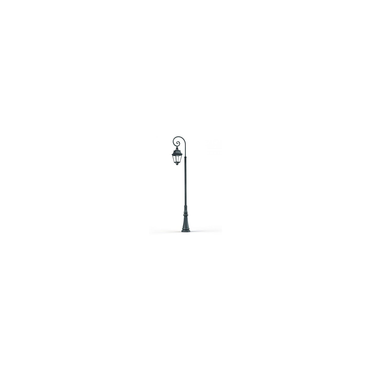Avenue 3 Clear Glass Swan Neck 3000K LED Lamp Post with Minimalist lines style lantern