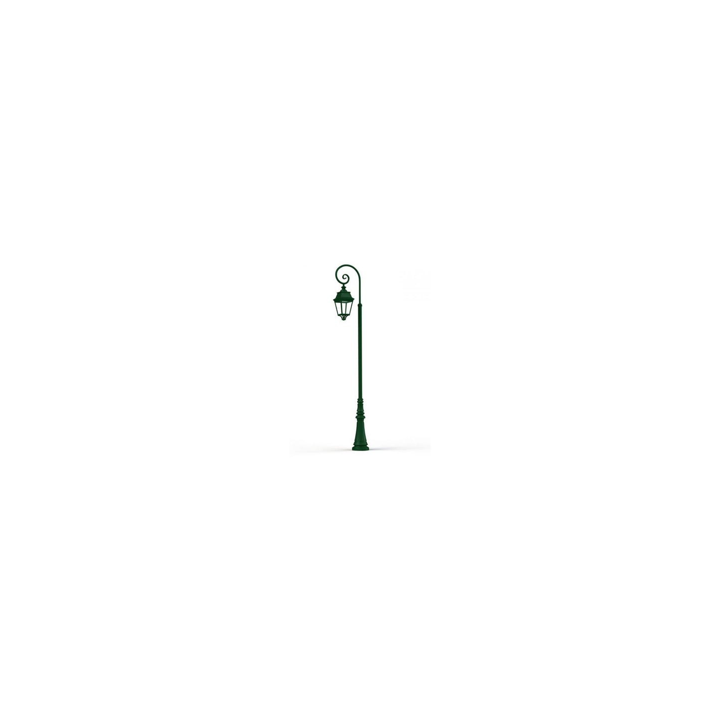 Avenue 3 Clear Glass Swan Neck 3000K LED Lamp Post with Minimalist lines style lantern