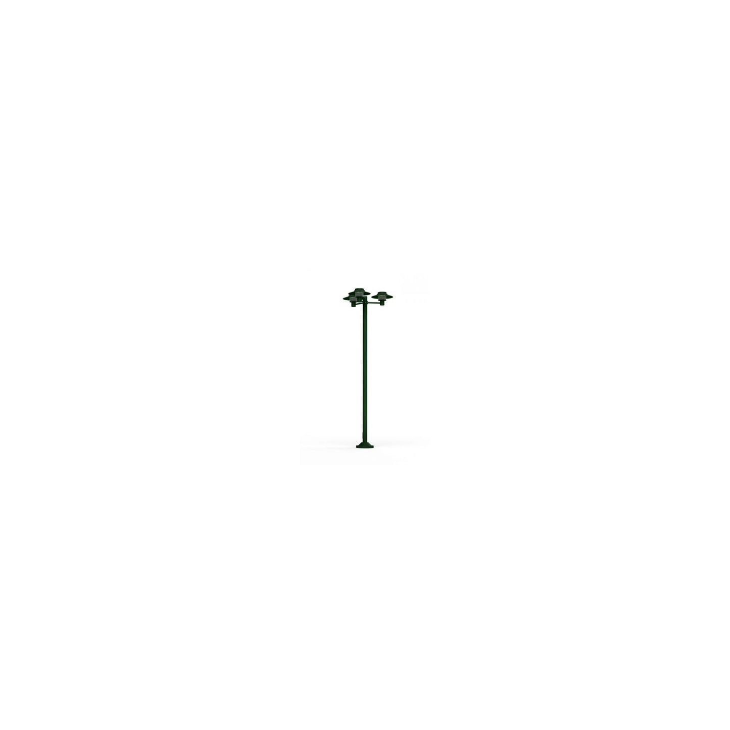 Kerlouan Large Three-Arm Clear Glass Lamp Post with Minimalist Lines Style Lantern