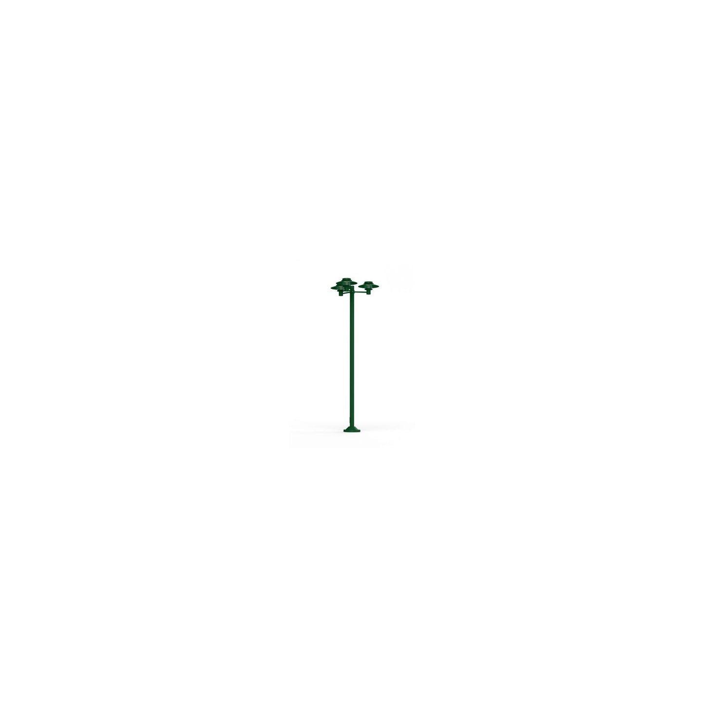 Kerlouan Large Three-Arm Clear Glass Lamp Post with Minimalist Lines Style Lantern