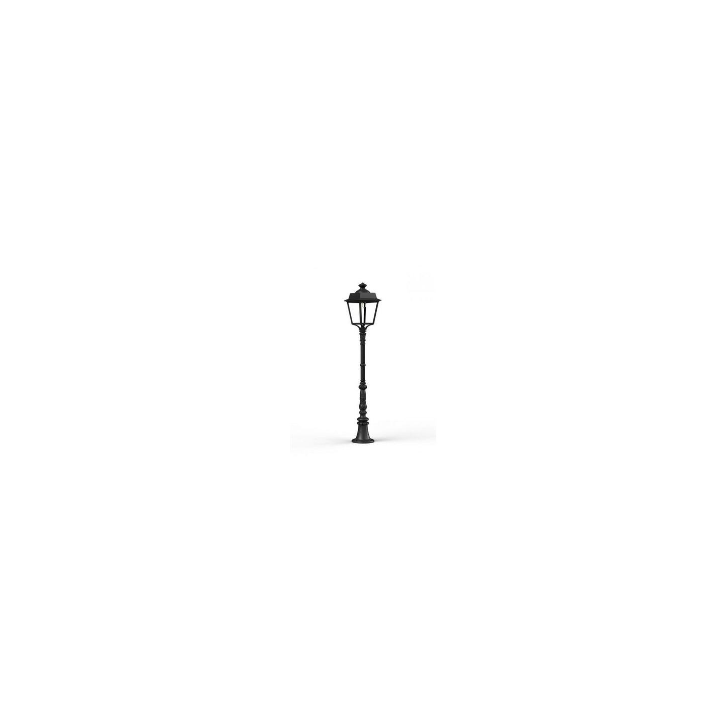 Place des Vosges 1 Evolution Medium Clear Glass Lamp Post with Four-Sided Lantern