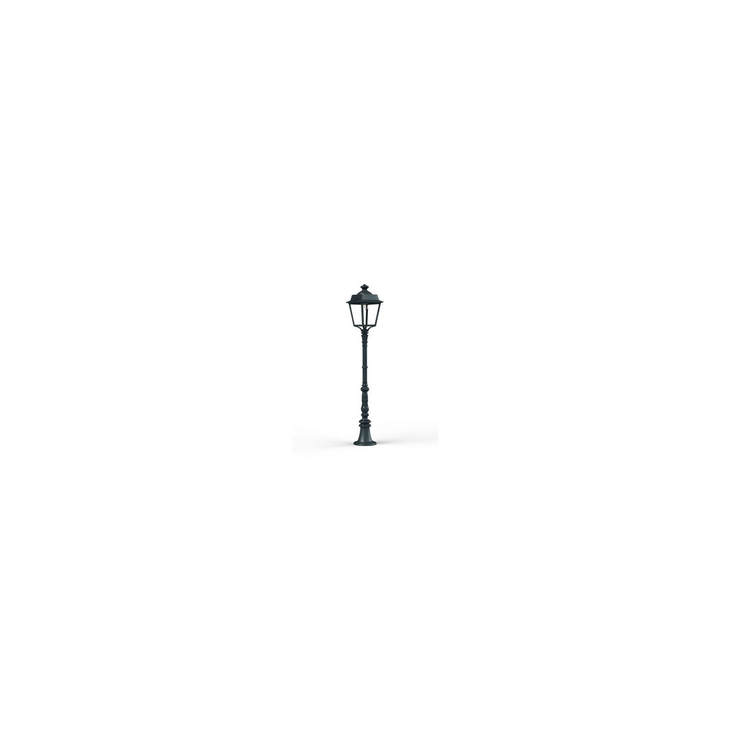 Place des Vosges 1 Evolution Medium Clear Glass Lamp Post with Four-Sided Lantern