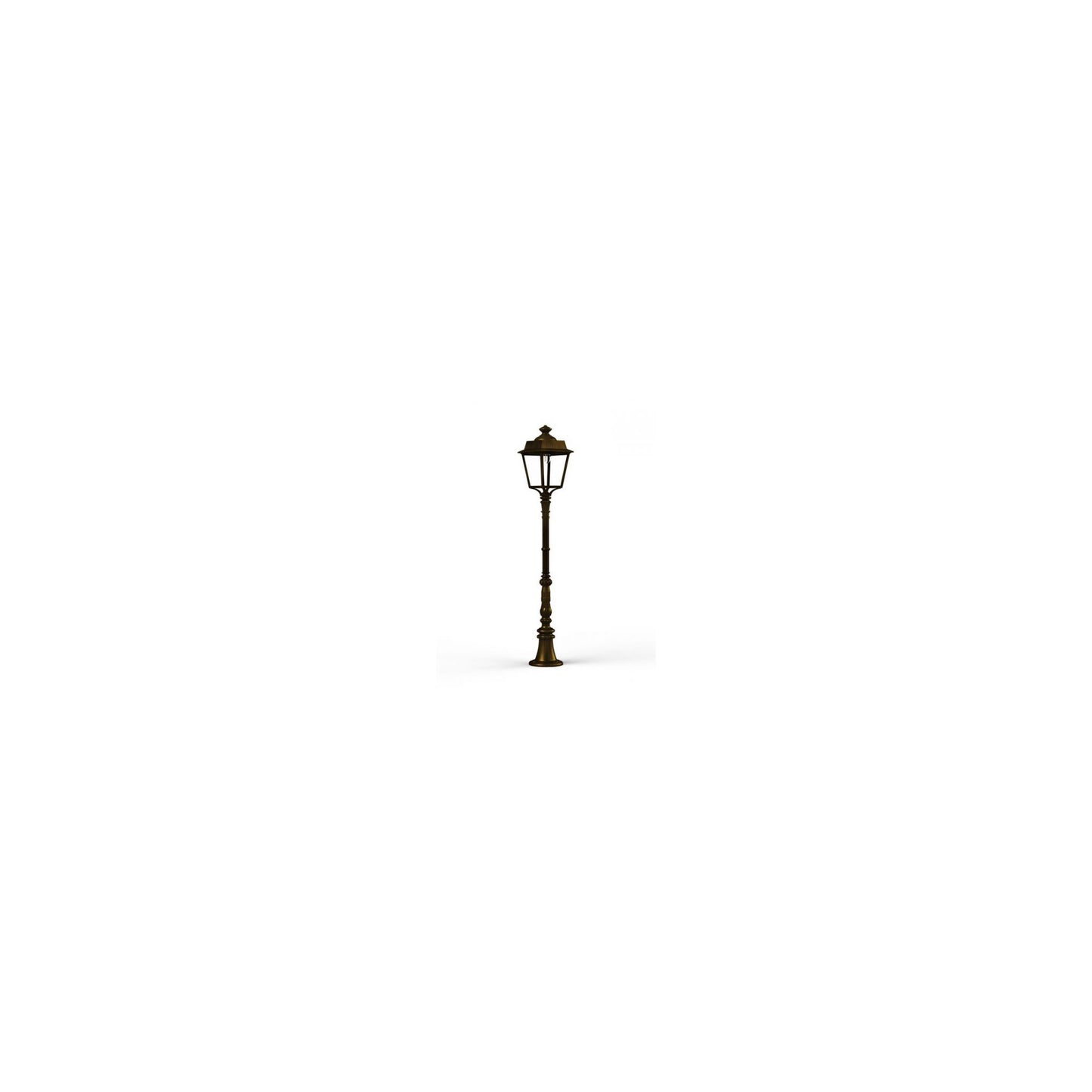 Place des Vosges 1 Evolution Medium Clear Glass Lamp Post with Four-Sided Lantern
