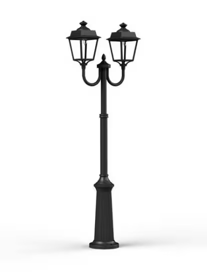 Place des Vosges 1 Evolution Extra-Large Double Arm Clear Glass Lamp Post