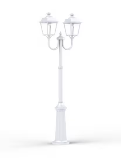 Place des Vosges 1 Evolution Model 13 Double Arm Clear Glass Lamp Post