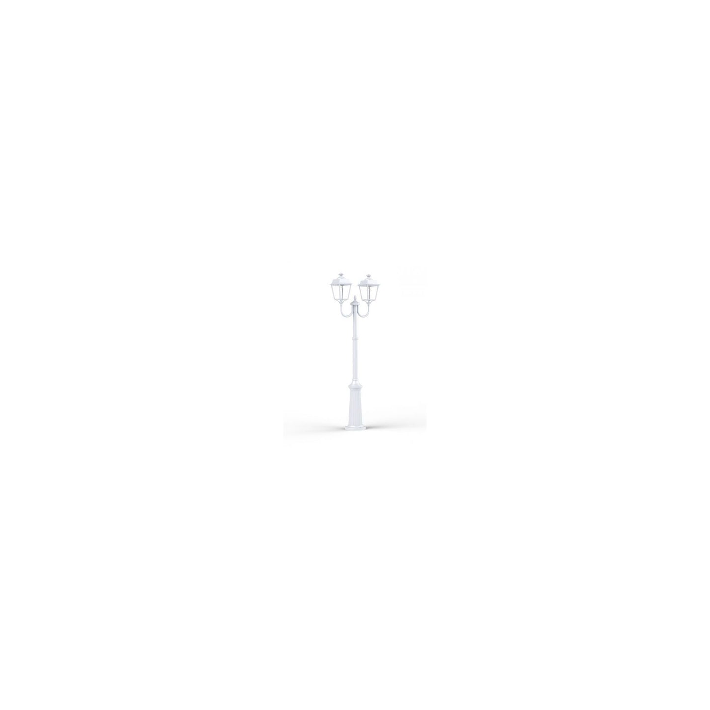 Place des Vosges 1 Evolution Extra-Large Double Arm Clear Glass Lamp Post with Minimalist lines style lantern