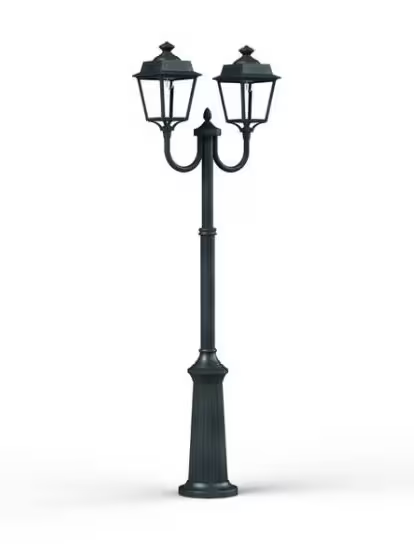 Place des Vosges 1 Evolution Extra-Large Double Arm Clear Glass Lamp Post