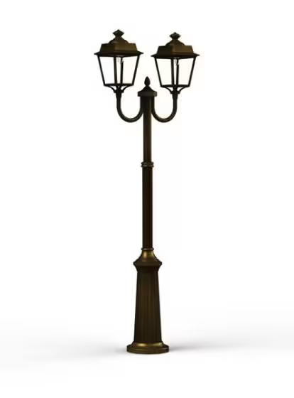 Place des Vosges 1 Evolution Extra-Large Double Arm Clear Glass Lamp Post