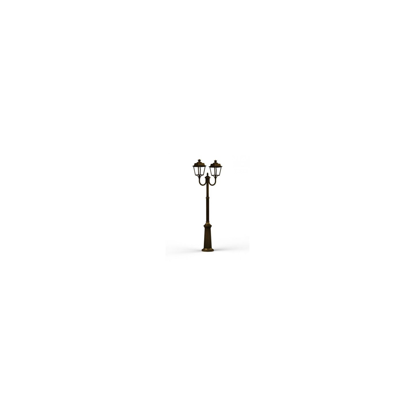 Place des Vosges 1 Evolution Extra-Large Double Arm Clear Glass Lamp Post with Minimalist lines style lantern