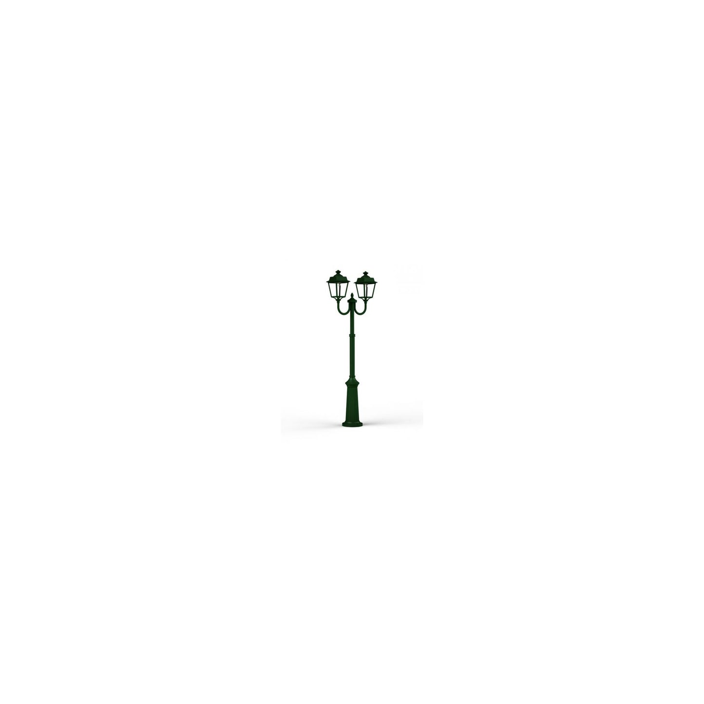 Place des Vosges 1 Evolution Extra-Large Double Arm Clear Glass Lamp Post with Minimalist lines style lantern