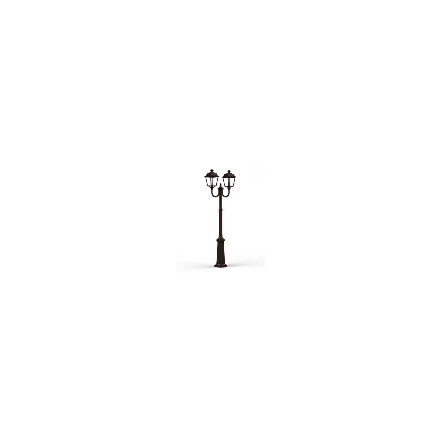 Place des Vosges 1 Evolution Extra-Large Double Arm Clear Glass Lamp Post with Minimalist lines style lantern