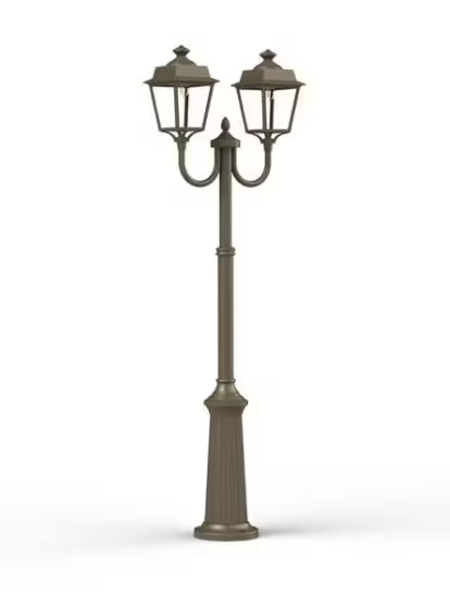 Place des Vosges 1 Evolution Extra-Large Double Arm Clear Glass Lamp Post