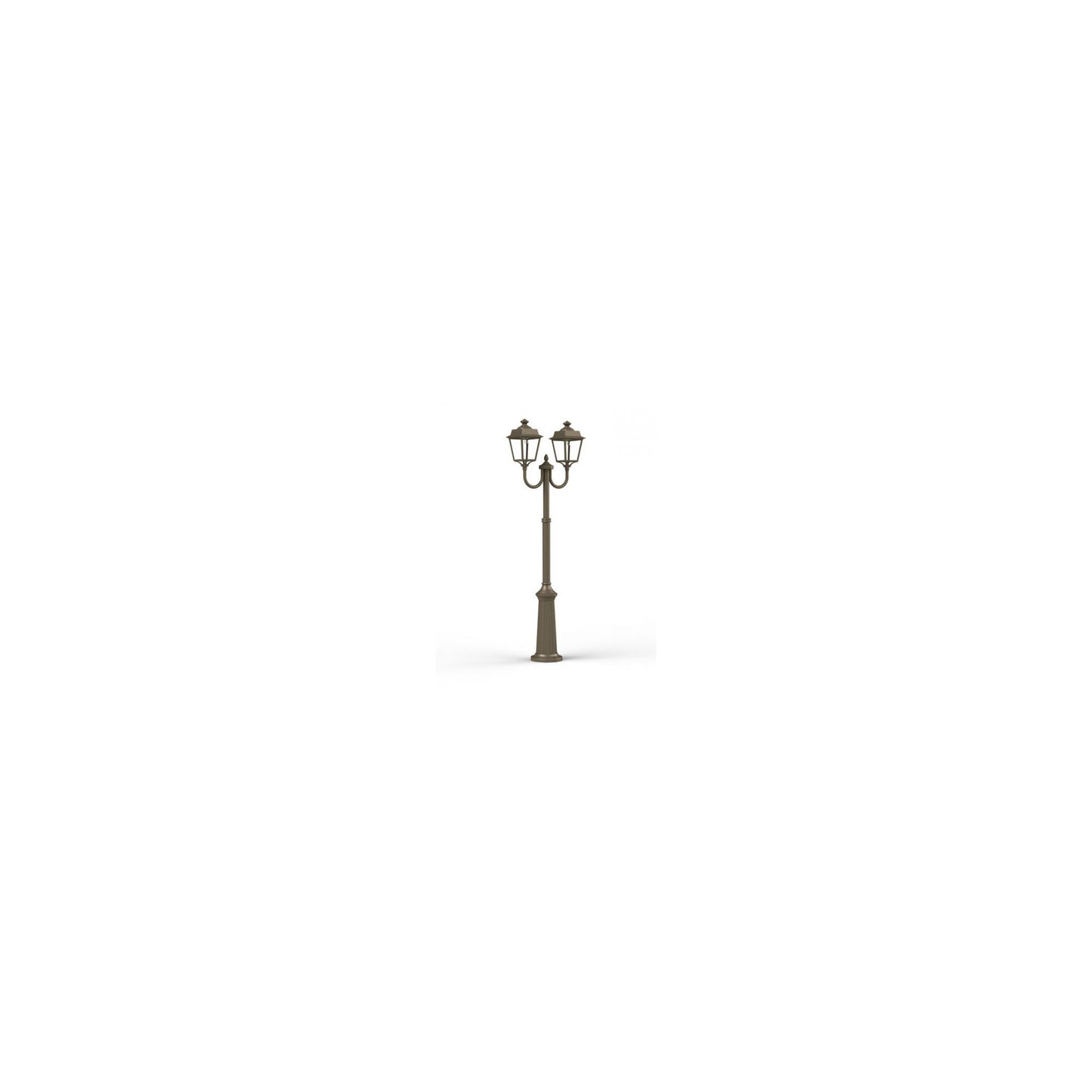 Place des Vosges 1 Evolution Extra-Large Double Arm Clear Glass Lamp Post with Minimalist lines style lantern