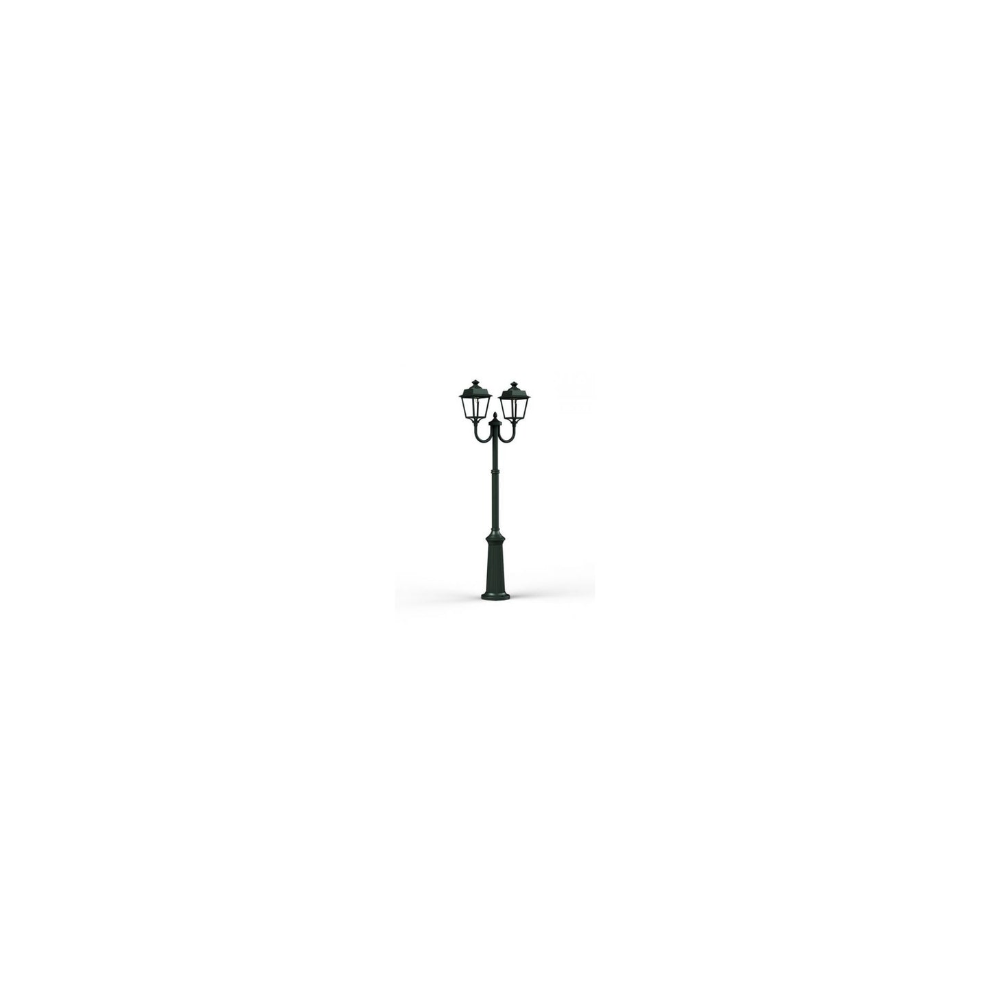 Place des Vosges 1 Evolution Extra-Large Double Arm Clear Glass Lamp Post with Minimalist lines style lantern