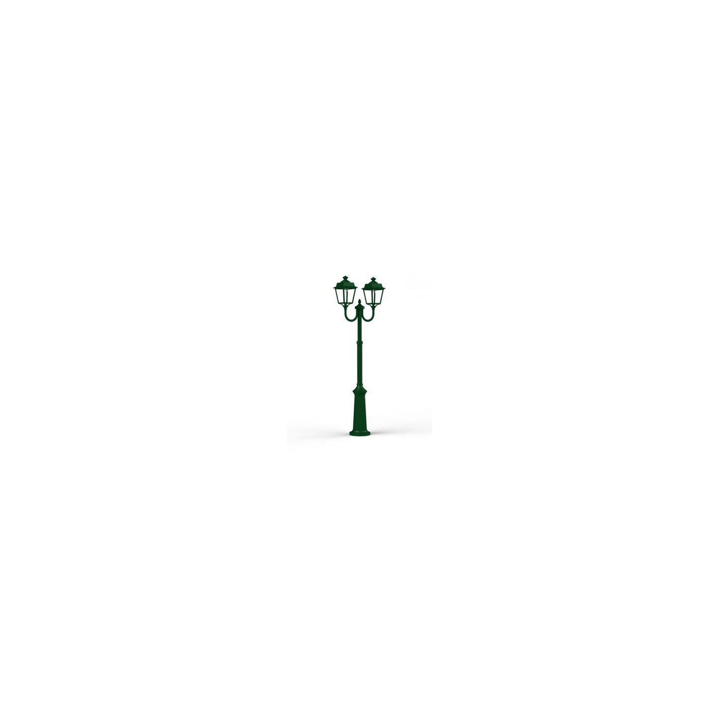 Place des Vosges 1 Evolution Extra-Large Double Arm Clear Glass Lamp Post with Minimalist lines style lantern