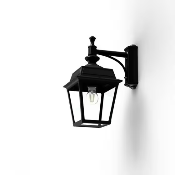 Place Des Vosges 1 Tradition Clear Glass Downwards Wall Bracket with Four-Sided Lantern