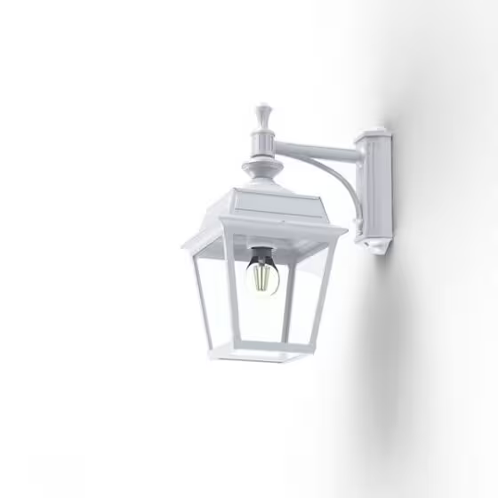 Place Des Vosges 1 Tradition Clear Glass Downwards Wall Bracket with Four-Sided Lantern