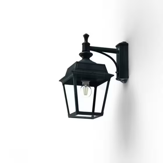 Place Des Vosges 1 Tradition Clear Glass Downwards Wall Bracket with Four-Sided Lantern