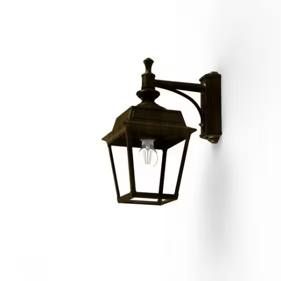 Place Des Vosges 1 Tradition Clear Glass Downwards Wall Bracket with Four-Sided Lantern