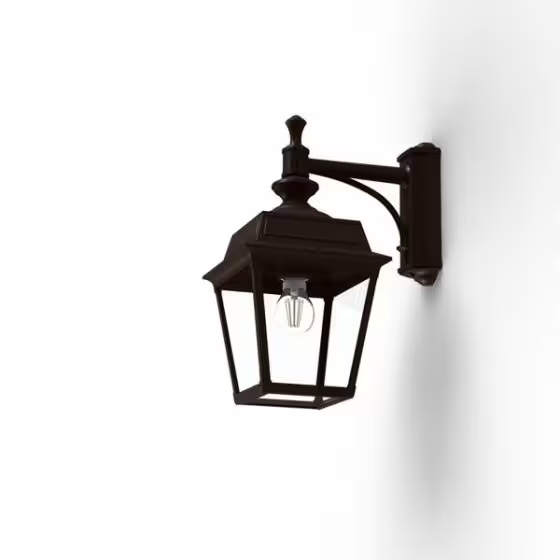 Place Des Vosges 1 Tradition Clear Glass Downwards Wall Bracket with Four-Sided Lantern