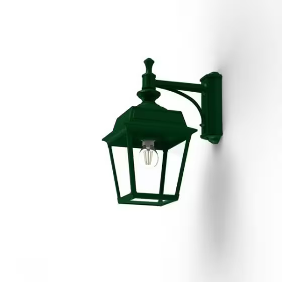Place Des Vosges 1 Tradition Clear Glass Downwards Wall Bracket with Four-Sided Lantern