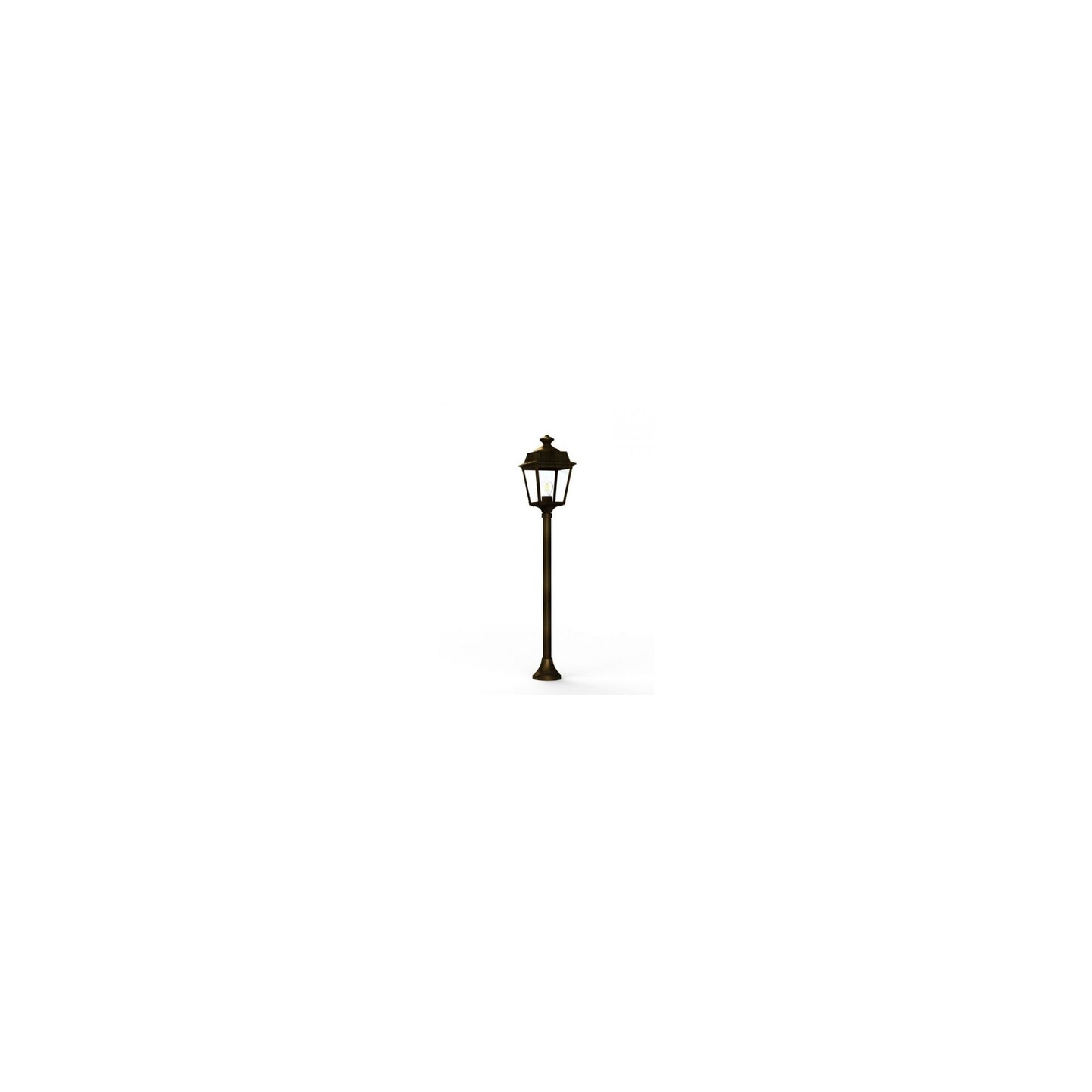 Place Des Vosges 1 Tradition Small Clear Glass Lamp Post with Minimalist lines style lantern