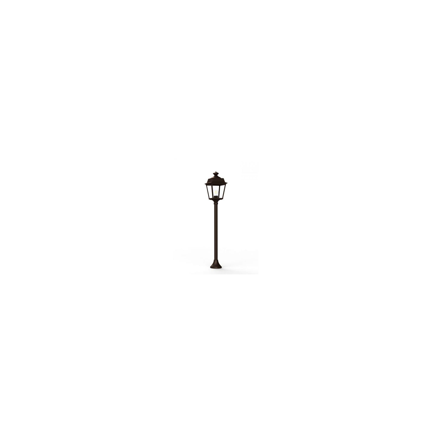 Place Des Vosges 1 Tradition Small Clear Glass Lamp Post with Minimalist lines style lantern